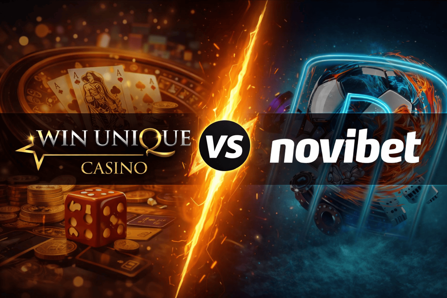 Comparando WinUnique con Novibet, con detalles sobre sus interfaces y promociones